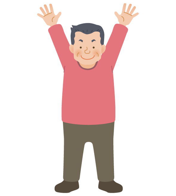 ばんざいをする