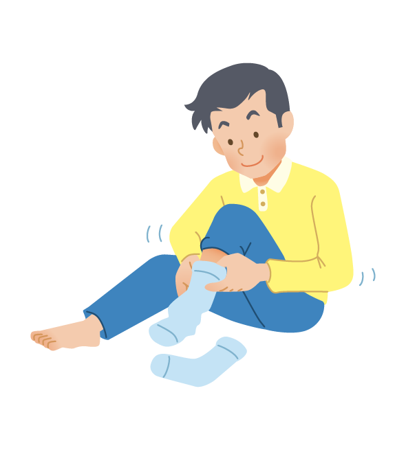 足先の身支度をする